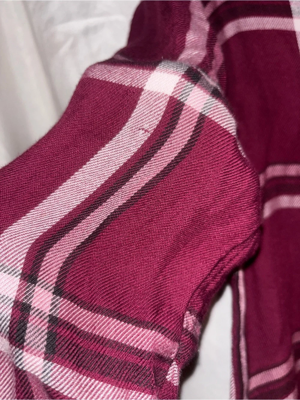 Justice Girls Burgundy Plaid Jean-Style Jacket